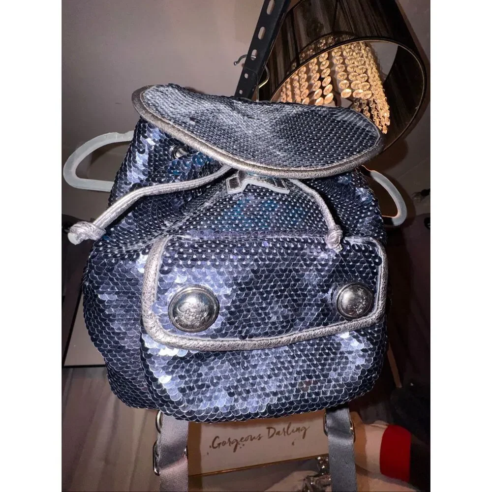 Coach vintage spotlight blue sequin Backpack minibag shoulder bag Y2K VTG